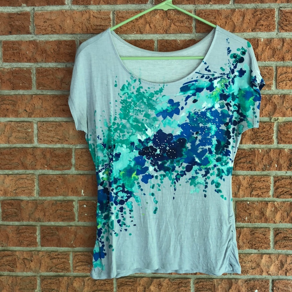 Blue floral t shirt